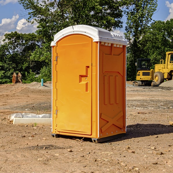 how often are the portable restrooms cleaned and serviced during a rental period in Craley